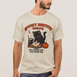 Gruselige Bäckerei Black Cat Halloween T-Shirt