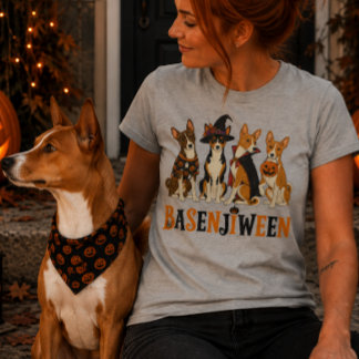 Gruselige Basenjis Halloween-Design Basenjiween Tri-Blend Shirt