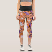 Gruselige Blumen Capri Leggings (Vorderseite)