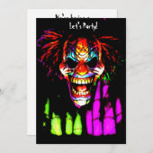 Gruselige Clown-Halloween-Einladungen Einladung (Vorne/Hinten)