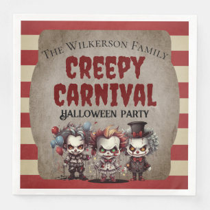 Gruselige Clowns Halloween Karneval Party Serviette