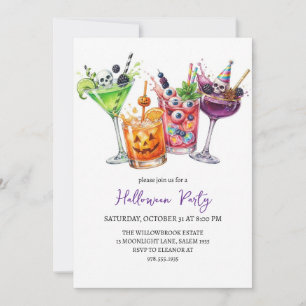 Gruselige Cocktailparty Halloween Einladung