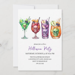 Gruselige Cocktailparty Halloween Einladung