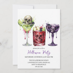 Gruselige Cocktailparty Halloween Einladung