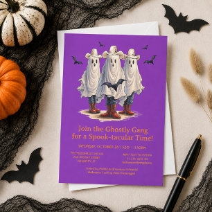 Gruselige Cowboy-Geister Western Halloween Einladung