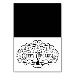 Gruselige Cupcakes Vintage-Halloween-Essensstand Tischnummer