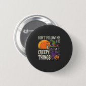 Gruselige Dinge Halloween Katze Hexe Design_1 Button (Vorne & Hinten)