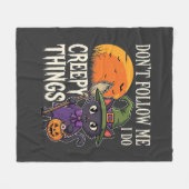 Gruselige Dinge Halloween Katze Hexe Design_1 Fleecedecke (Vorderseite (Horizontal))