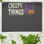 Gruselige Dinge Halloween Katze Hexe Design_1 Geschirrtuch (Gefaltet)