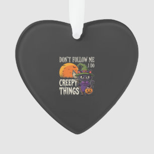 Gruselige Dinge Halloween Katze Hexe Design_1 Ornament