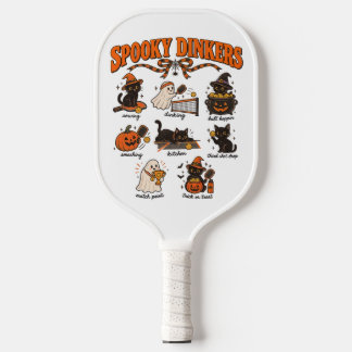 Gruselige Dinkers – Halloween Pickleball Katzen Schläger