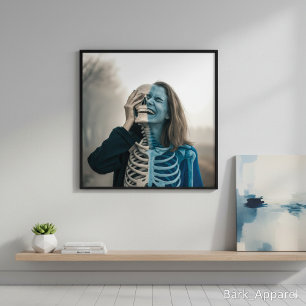 Gruselige Doppelbelichtungs-Kunst Poster