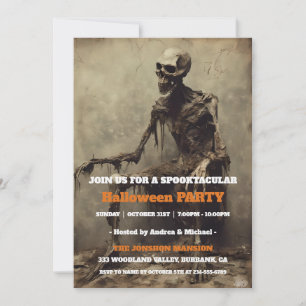 Gruselige dunkle Vintage-Gothic-Halloween-Party Einladung
