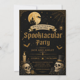 Gruselige Erwachsenen-Halloween-Party Vintage-Tote Einladung