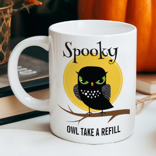 Gruselige Eule Anpassbares Halloween Kaffeetasse