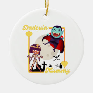 Gruselige Familien Halloween Keramik Ornament