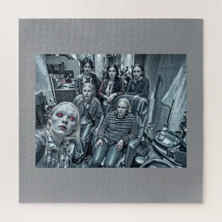 Gruselige Familienfoto Halloween-Thema Puzzle