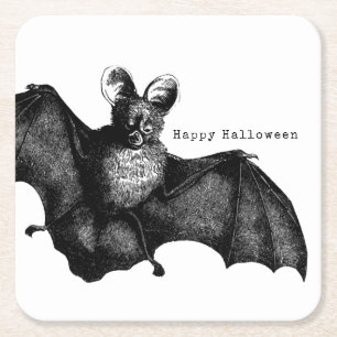 Gruselige fliegende Vintage-Fledermaus-Halloween-P Rechteckiger Pappuntersetzer