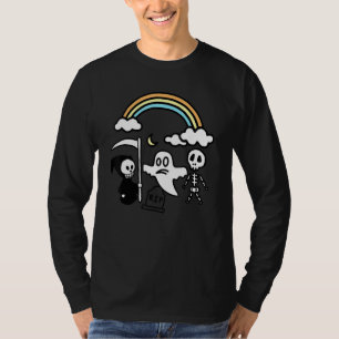 Gruselige Freunde Geist Sensenmann Regenbogen Hall T-Shirt
