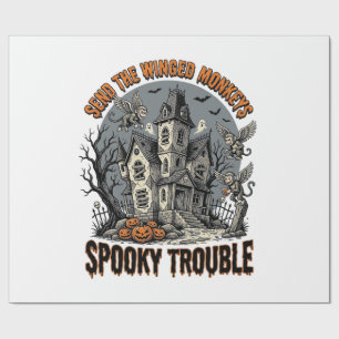 Gruselige geflügelte Affen Halloween-Shirt_1 Geschenkpapier