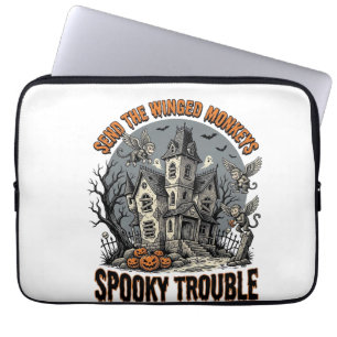 Gruselige geflügelte Affen Halloween-Shirt_1 Laptopschutzhülle