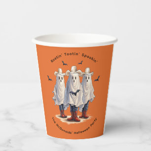 Gruselige Geist-Cowboys Personalisiertes Halloween Pappbecher