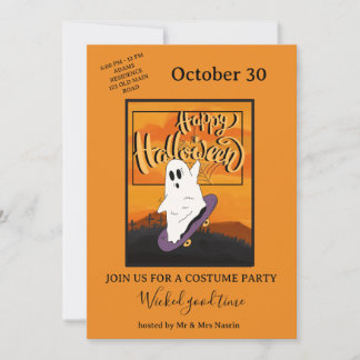 Gruselige Geist Halloween Kostüm Party Einladung