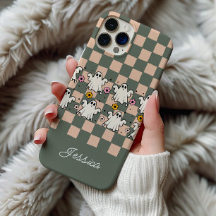 Gruselige Geister Blumen Karo Gitter Case-Mate iPhone Hülle