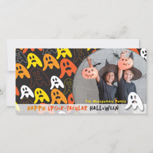Gruselige Geister Frohes Halloween Kinderfoto Feiertagskarte