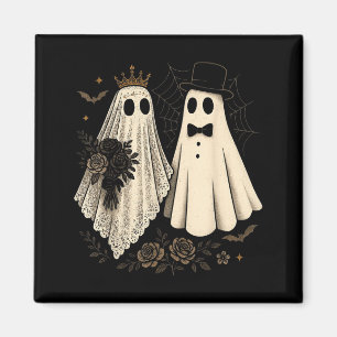 Gruselige Geisterbraut und Bräutigam Halloween-Hoc Magnet