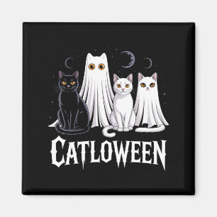 Gruselige Geisterkatzen Catloween Kürbis Süße Schw Magnet