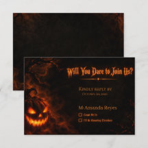 Gruselige Glow Halloween-Party-RSVP-Karte