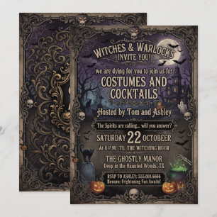 Gruselige Gothic-Halloween-Party-Einladung, Kostüm Einladung
