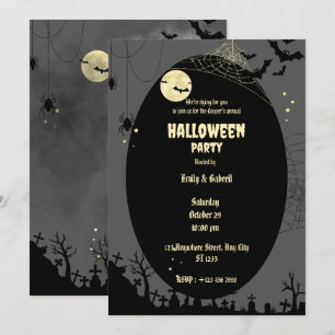 Gruselige Gothic-Halloween-Party-Friedhofs-Einladu Einladung