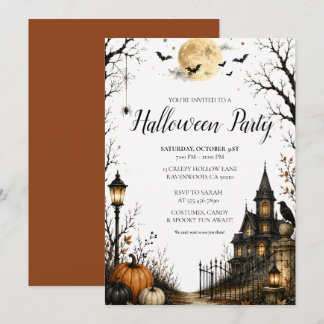 Gruselige Gothic-Mansion-Partyfeier Einladung