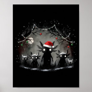 Gruselige Gothic-Weihnachts-Axolotl-Ästhetik-Horro Poster