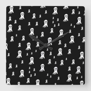 Gruselige gothische Geist-Illustration Quadratische Wanduhr