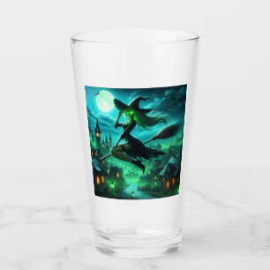 Gruselige grüne Aura Halloween Hexe Glas