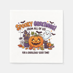 Gruselige Grüße Halloween-Party-Karte Serviette