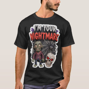 Gruselige Halloween 3D-Illustration mit Zombie-Spi T-Shirt