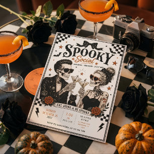 Gruselige Halloween-Cocktailparty für Freunde Feiertagskarte