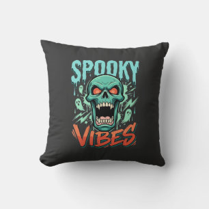 Gruselige Halloween-Geist-Schädel-Design_1 Kissen