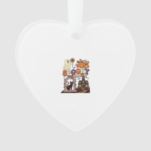 Gruselige Halloween-Geister-Kürbis-Schwarze Katze  Ornament