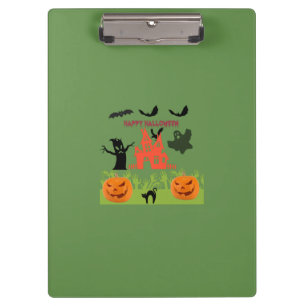 Gruselige Halloween-Geister-Silhouette Dunkler Wal Klemmbrett