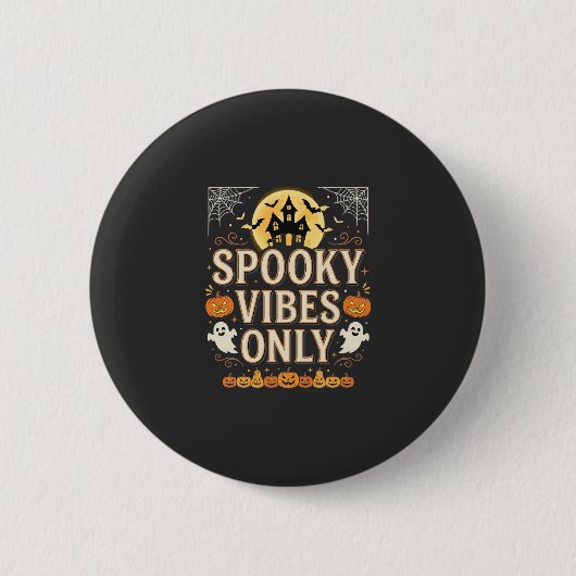 Gruselige Halloween-Geisterburg Design_1 Button (Vorderseite)