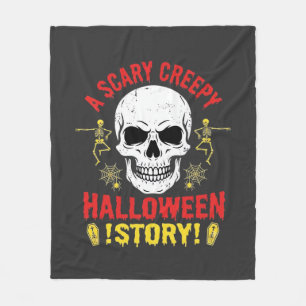 Gruselige Halloween-Geschichte Totenkopf-Design_1 Fleecedecke