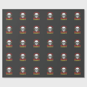 Gruselige Halloween-Geschichte Totenkopf-Design_1 Geschenkpapier