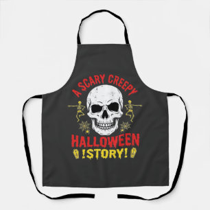 Gruselige Halloween-Geschichte Totenkopf-Design_1 Schürze