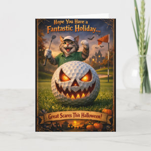 Gruselige Halloween-Grüße der Katze Karte