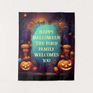 Gruselige Halloween Grüße mit persönlicher Note Wandteppich